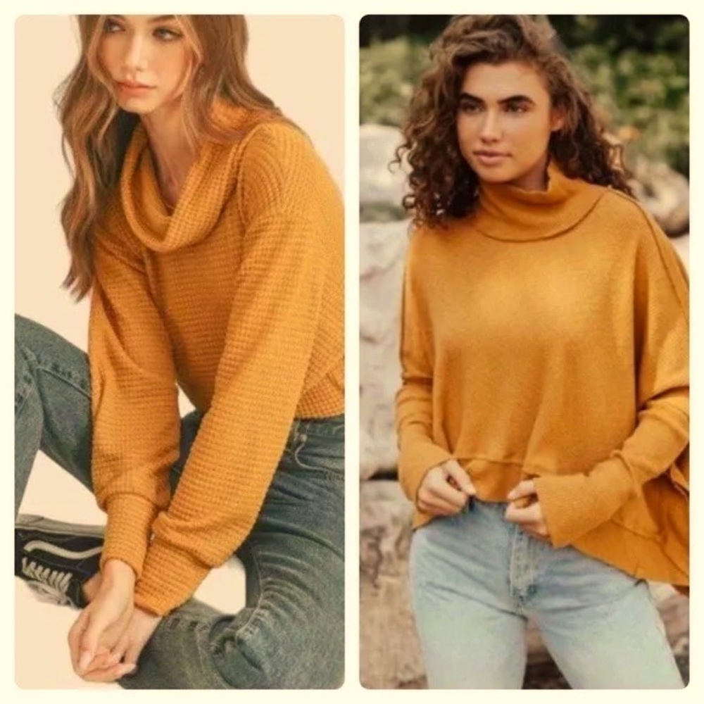 Free People waffle knit open back top